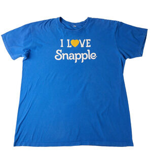 Vintage Y2K Snapple T-Shirt Men's XL Blue I Love Snapple Promo 2000s Streetwear